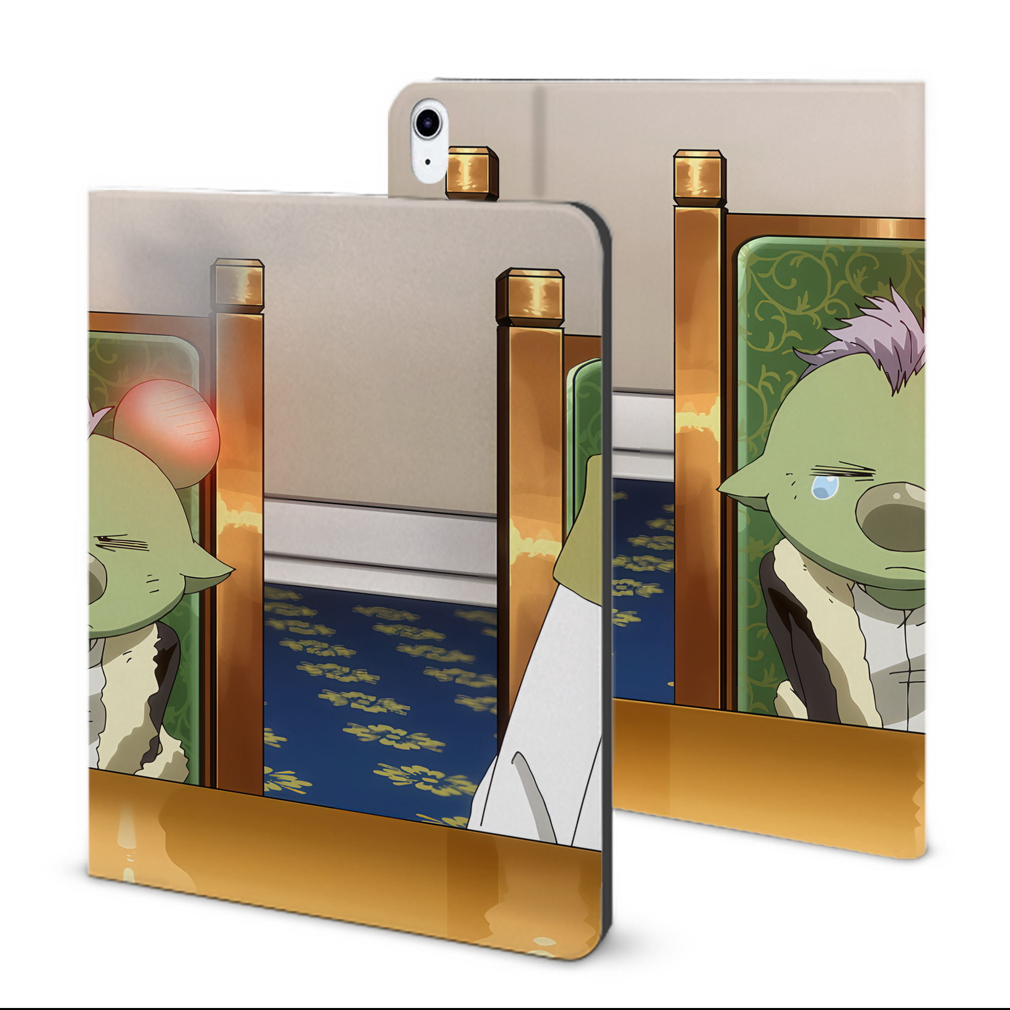 （画像用） 転スラ Regarding Reincarnated to Slime IPad ケース ブック型 PUレザー TPU 耐衝撃 軽量 薄型 ペン収納なし 全面保護 IPad 各モデル対応